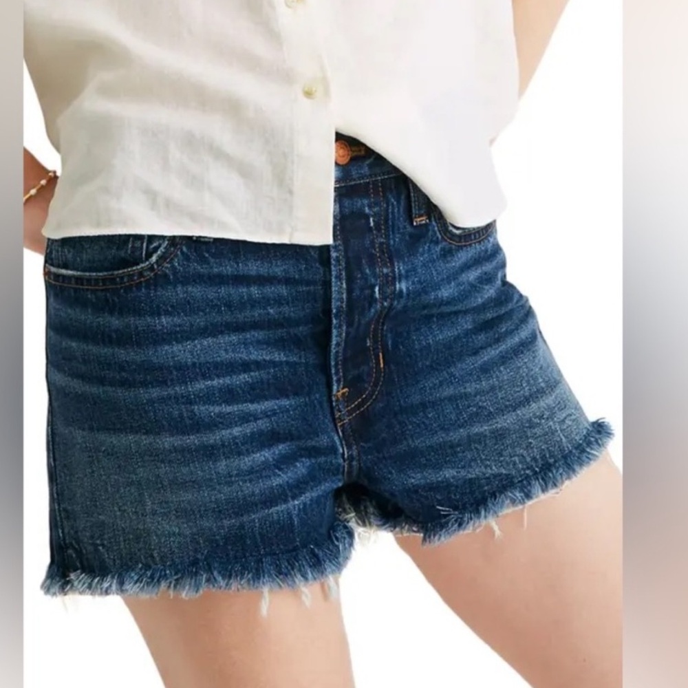 Madewell The Dad Jean Shorts Button Fly Denim Shorts in Glenmore Wash Size 29